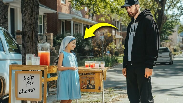 Girl Sells Lemonade to Pay for Chemo, Eminem Passes By and Leaves Everyone Speechless!